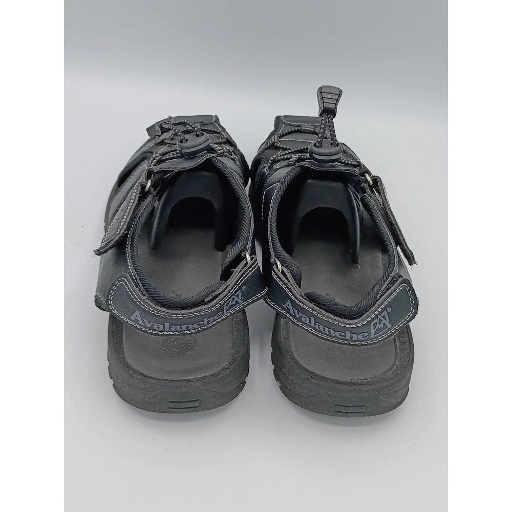 Avalanche Mens Fisherman Sandals Black 9.5 Closed Toe Bungee Strap